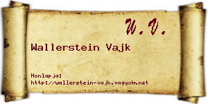 Wallerstein Vajk névjegykártya